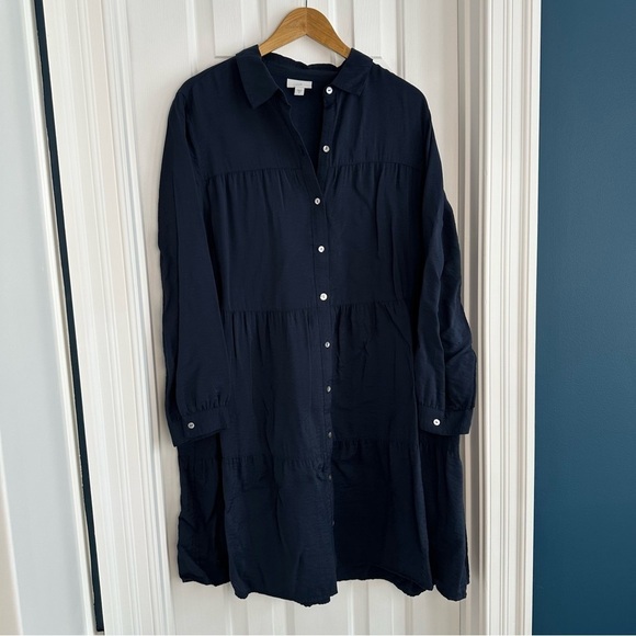 J. Jill Dresses & Skirts - J. Jill Women's Long Sleeve Navy Shirt Dress  EUC